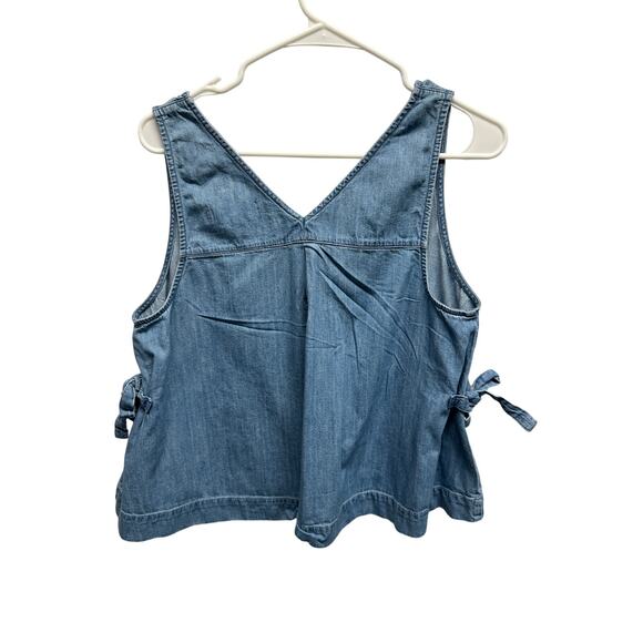 Madewell Sleeveless Denim Tank Swing Top With Side Ties Size M - Picture 5 of 7